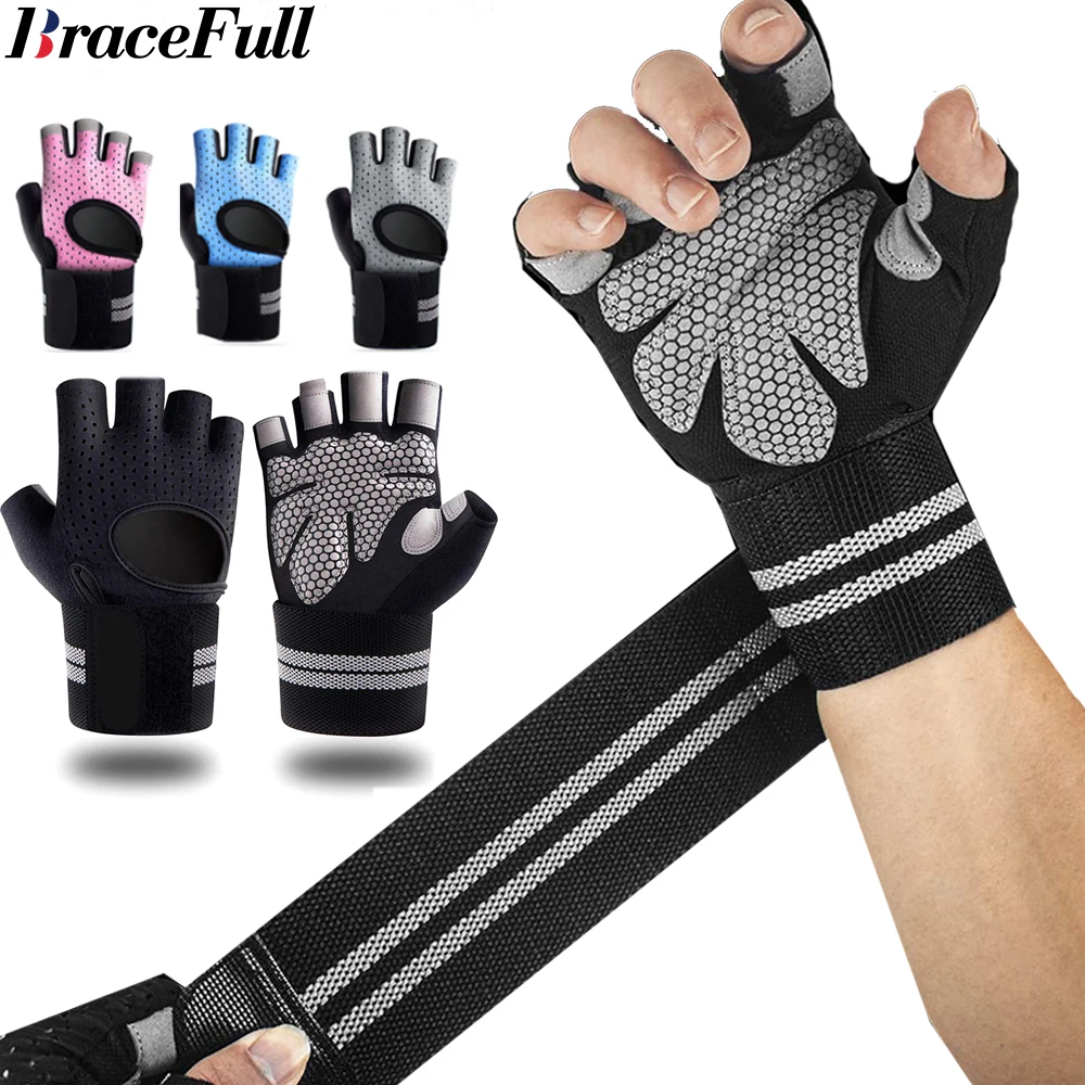 Wrist Wrap Support - 1 pasang sarung tangan Fitness Gym